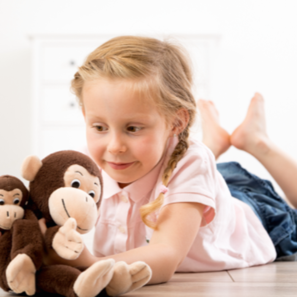 Marioneta de mano figura Mamá y bebé mono