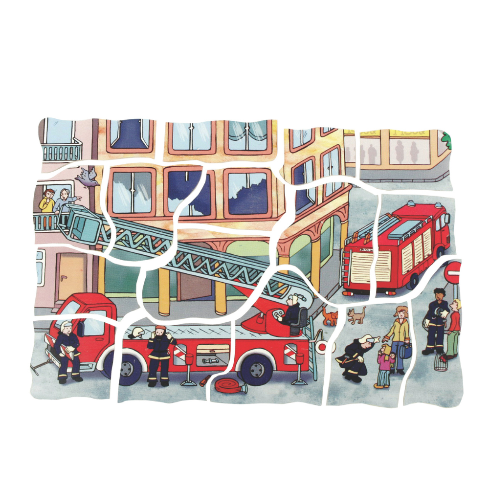 Rompecabezas de capas estación de bomberos