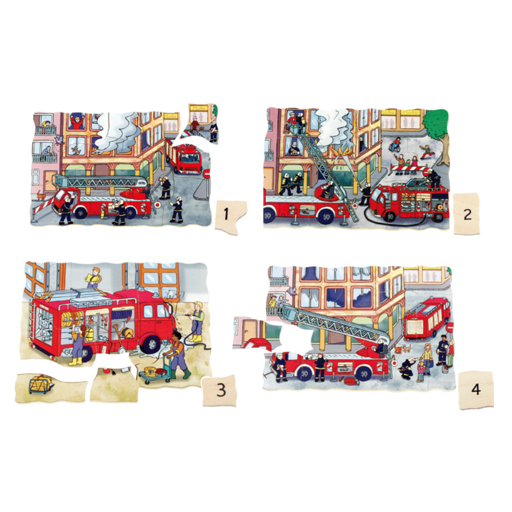 Rompecabezas de capas estación de bomberos