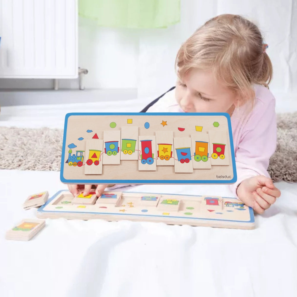 Rompecabezas Tren de Figuras Geométricas