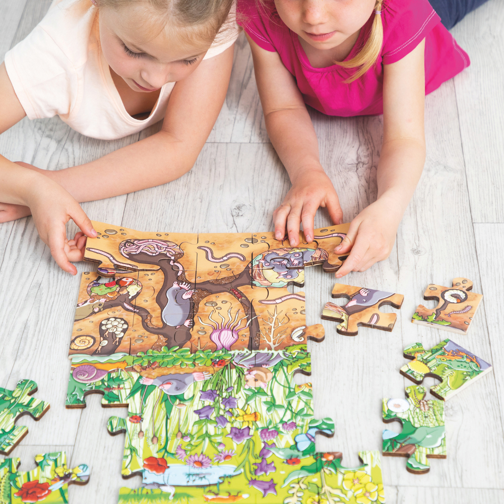 Rompecabezas de suelo Descubre el prado de flores