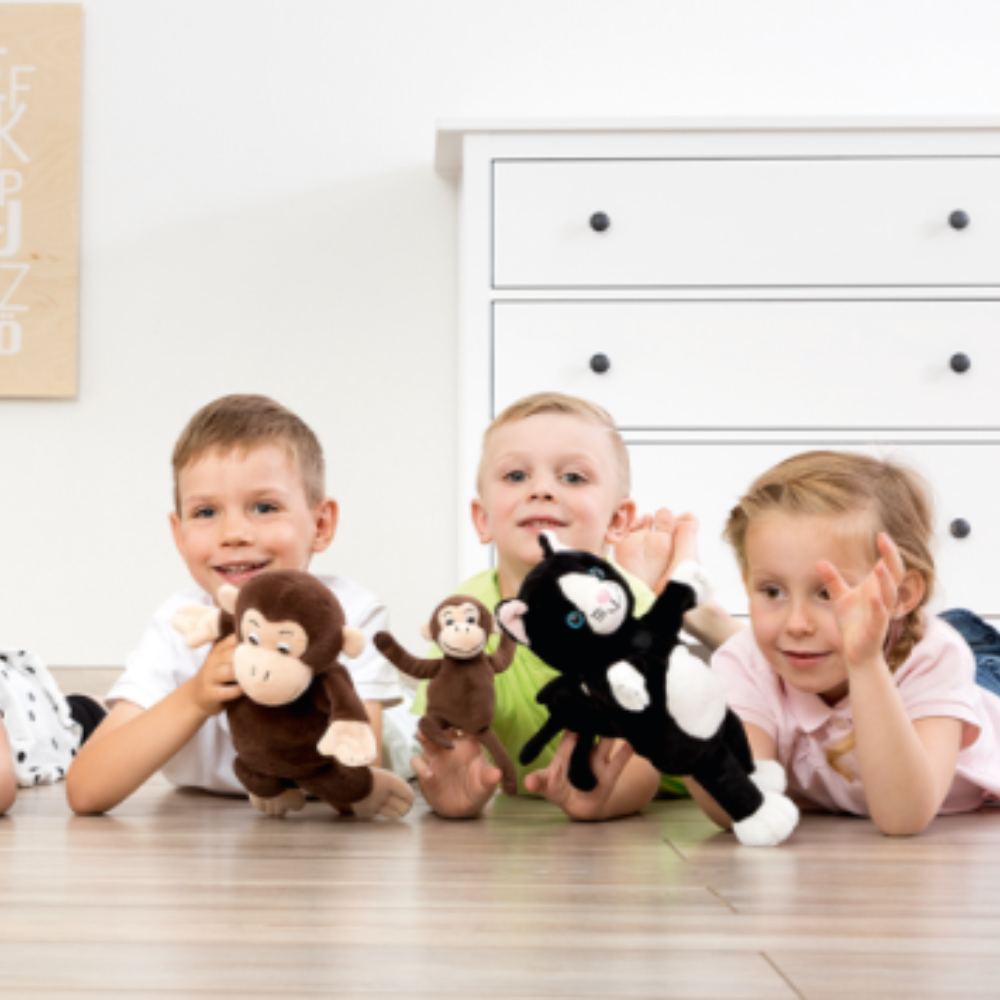 Marioneta de mano figura Mamá y bebé Gatos