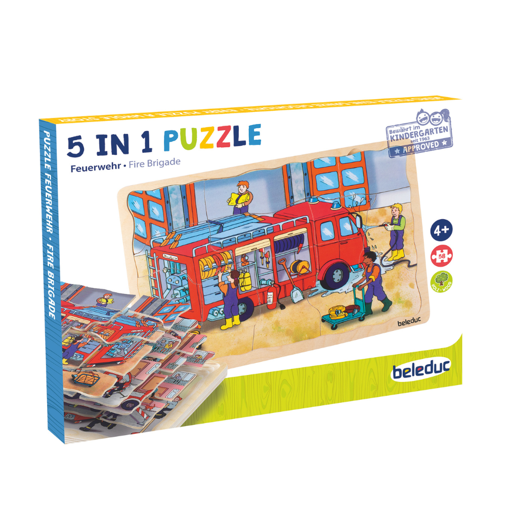 Rompecabezas de capas estación de bomberos