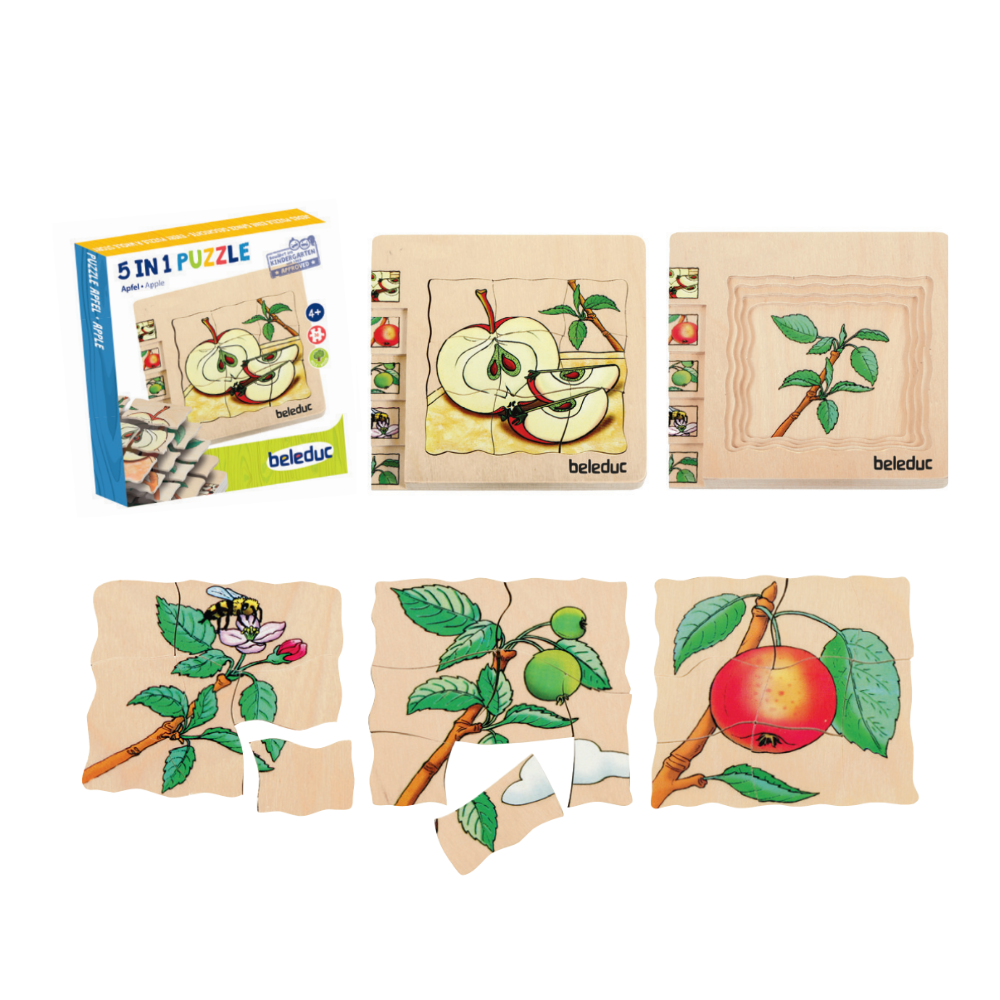 Rompecabezas de las diferentes fases de la manzana