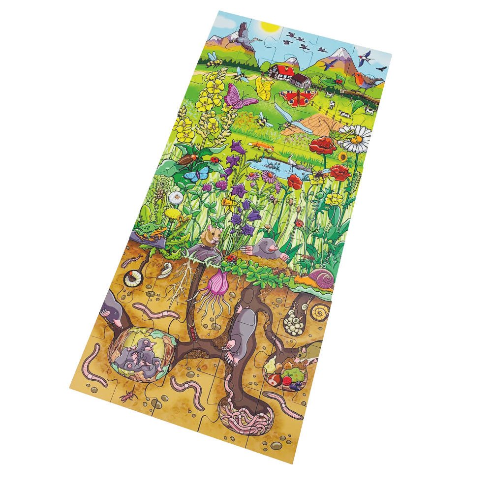 Rompecabezas de suelo Descubre el prado de flores