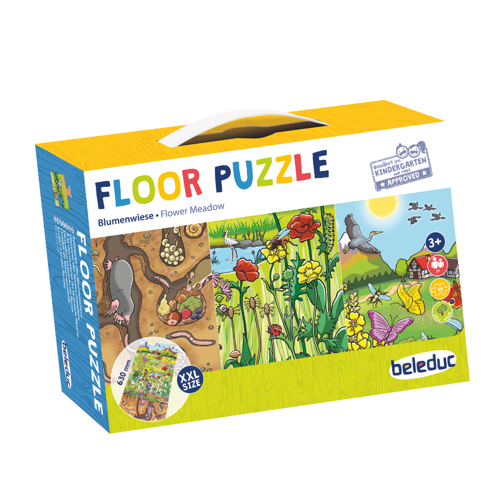 Rompecabezas de suelo Descubre el prado de flores